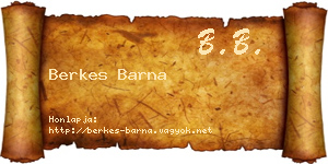 Berkes Barna névjegykártya