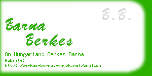 barna berkes business card